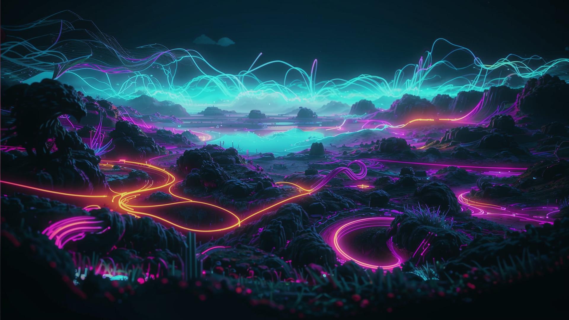 Abstract Neural Landscape behind About Us content